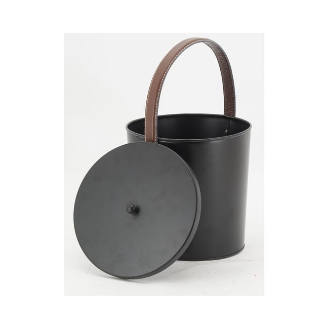 AubryGaspard Seau à pellets en métal Rond avec Couvercle, récupérateur de  poussières Noir Flamme : : Cuisine et Maison