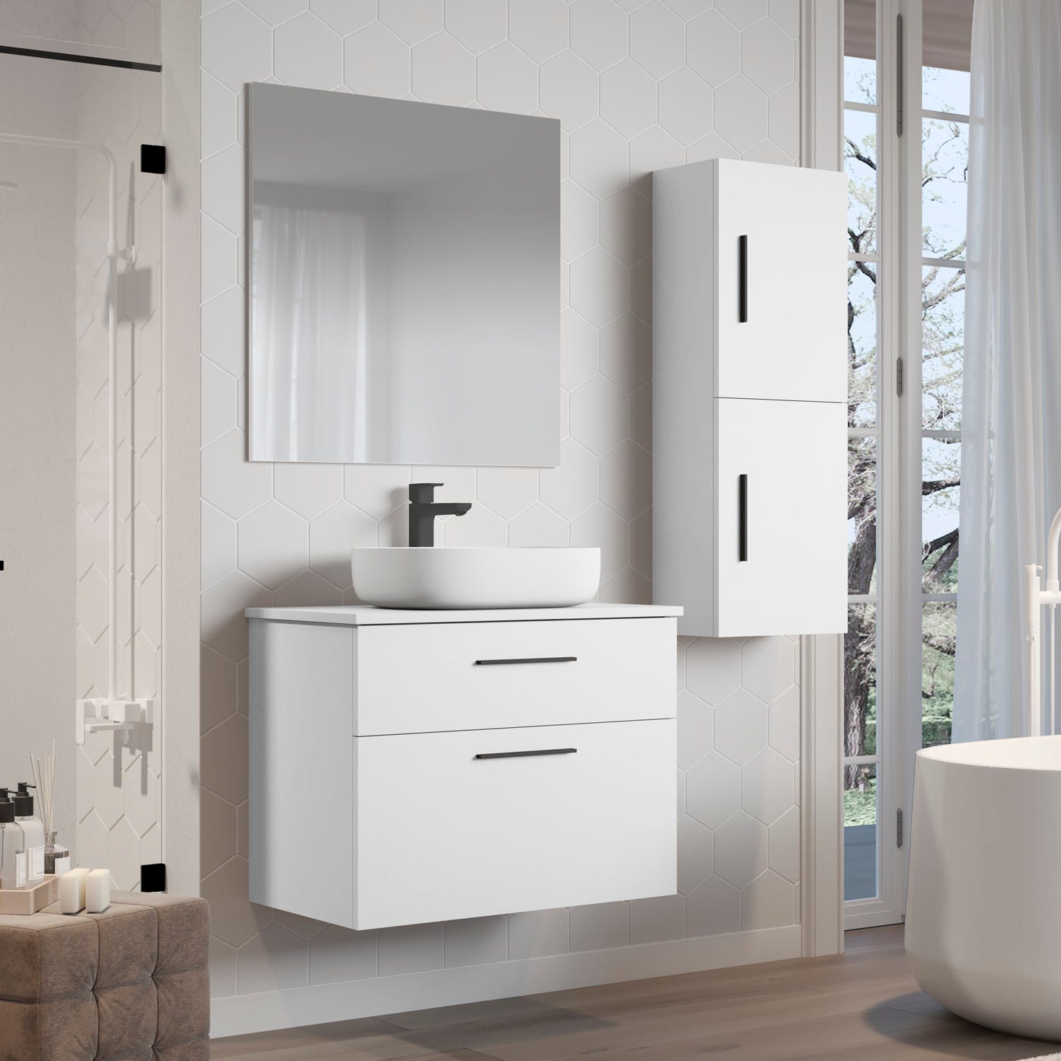 Mueble baño puertas correderas - NEXT lavabo incluido de Socimobel