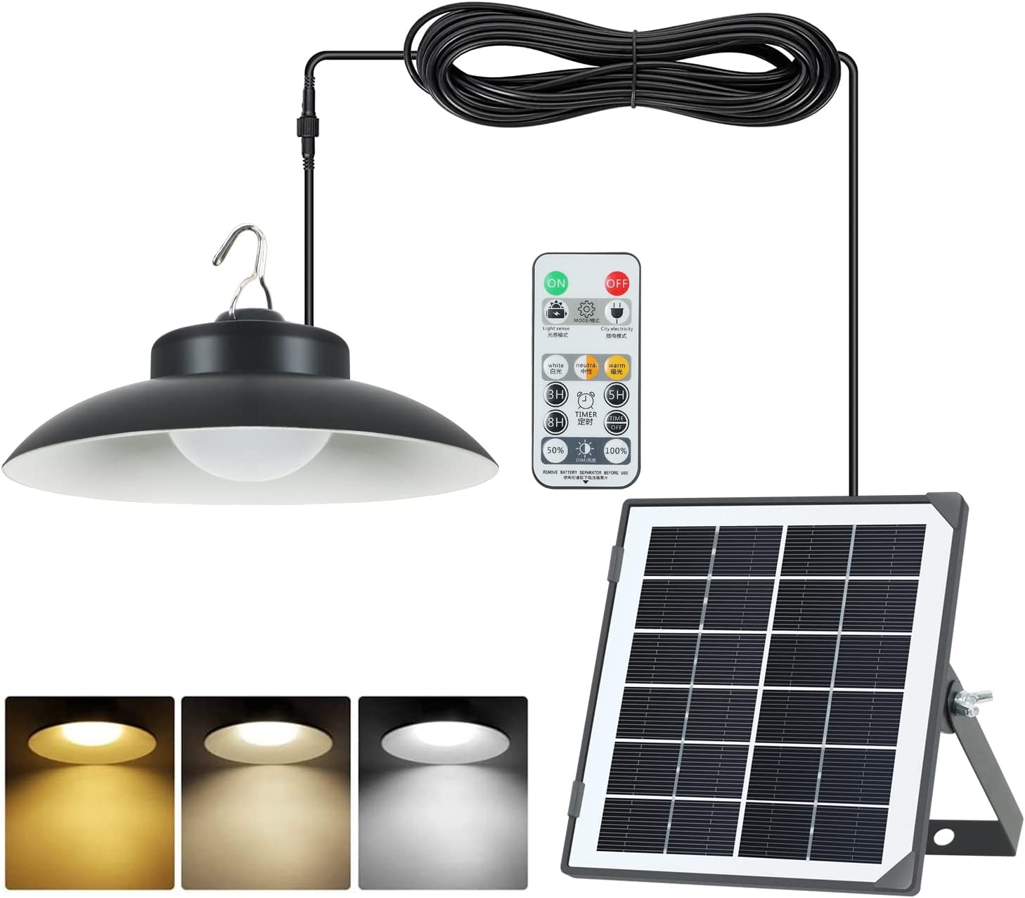 Bombilla Solar LED Colgante Resistente al Agua para Exteriores -   