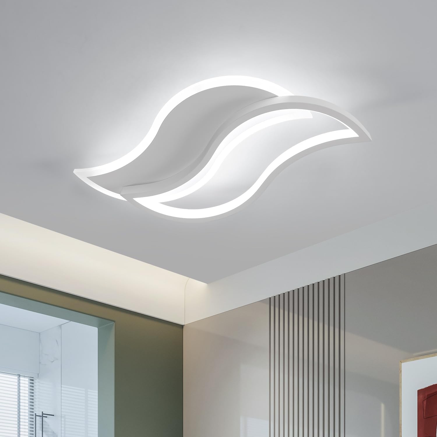 Applique parete led 28w plafoniera bianco Moderno lampada camera luce  naturale