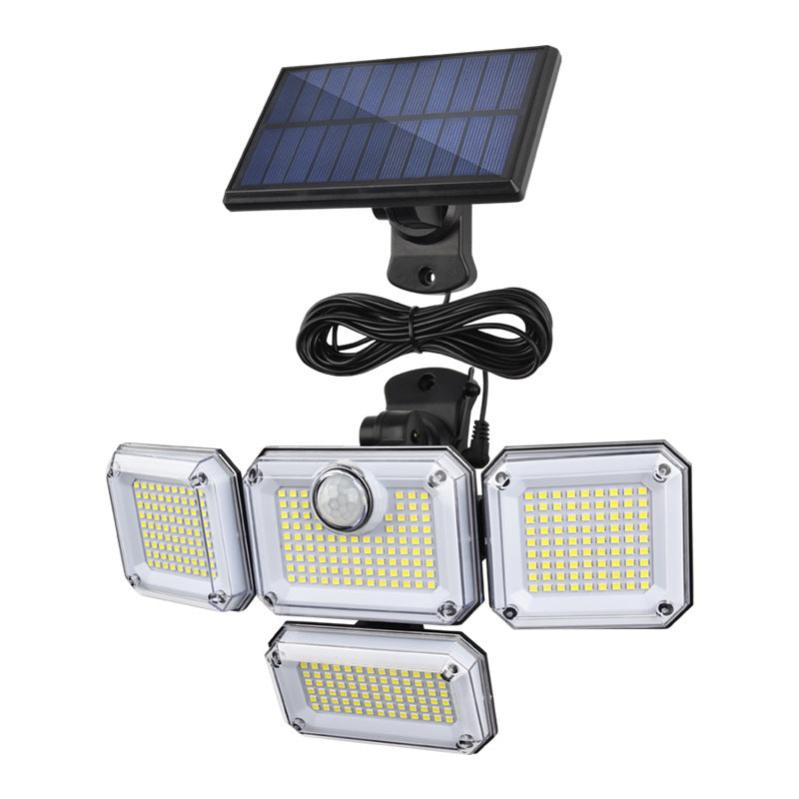 Applique Solare Da Esterno Led IP65 6W Parete Con Sensore Crepuscolare E Pir Luce Calda