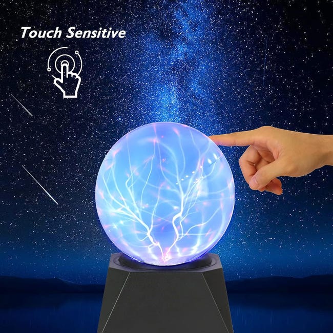 Lampe boule à plasma magique de 8 pouces avec contrôle du son, veilleuse  LED en verre