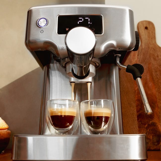 Cecotec Cafetera espresso Power Espresso 20 Barista Compact. 1465 W,  Thermoblock, 20 Bares, Vaporizador, 2 tazas de café, Depósito de agua  extraíble d