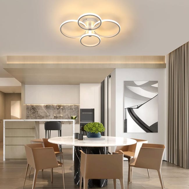 Plafonnier LED lampe de plafond pour salle à manger chambre luminaire  géométrique simple moderne