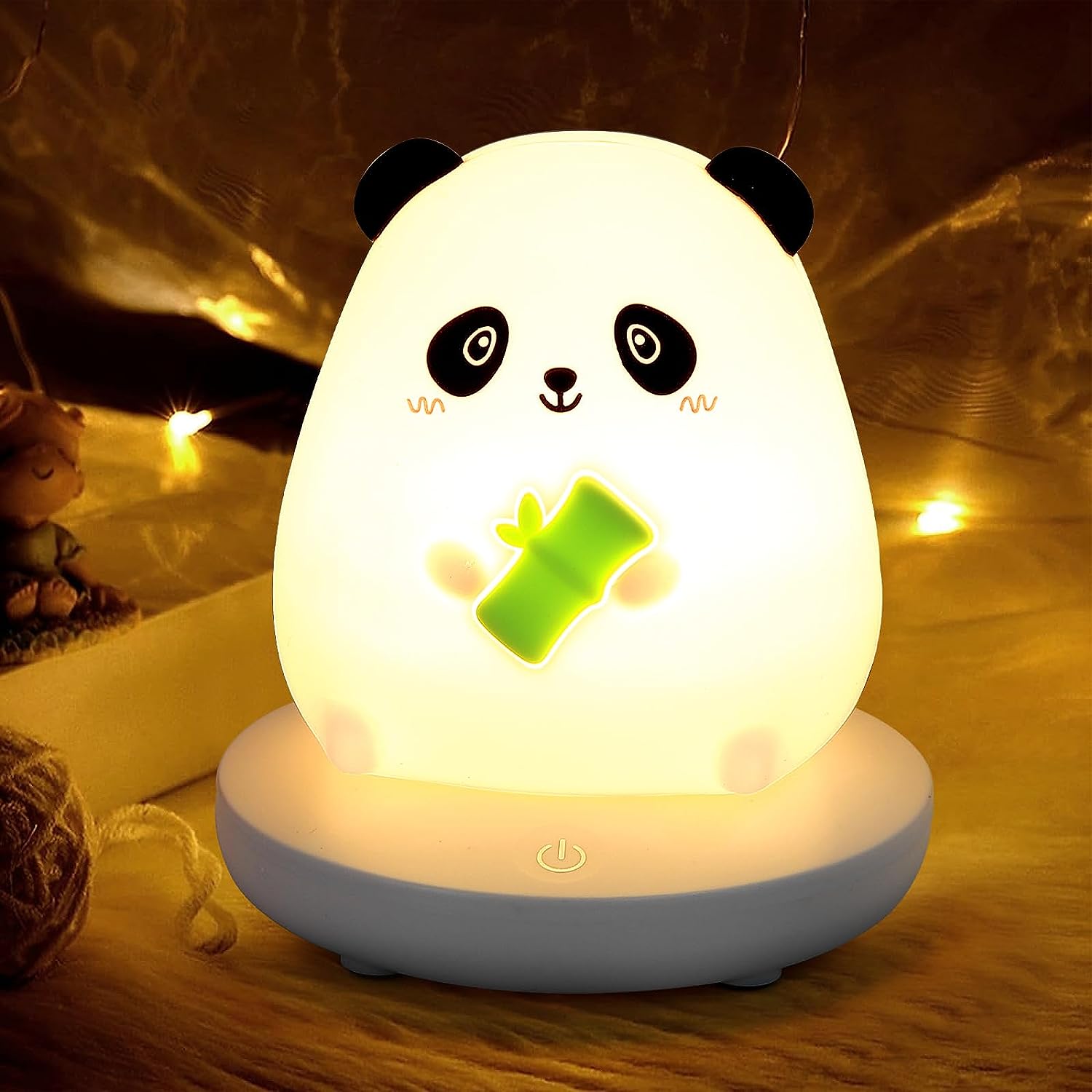 Birnetek Veilleuse Bébé, Rechargeable Veilleuse Enfant Panda, Silicone  Lampe de Chevet Tactile Dimmable Pour Enfants avec Câble de Charge USB :  : Luminaires et Éclairage