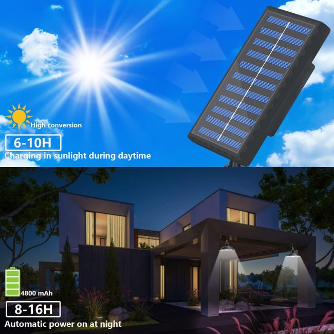 2 Bombillas Solares Recargable LED Focos Con Panel De Solar Luz Para  Exteriores 
