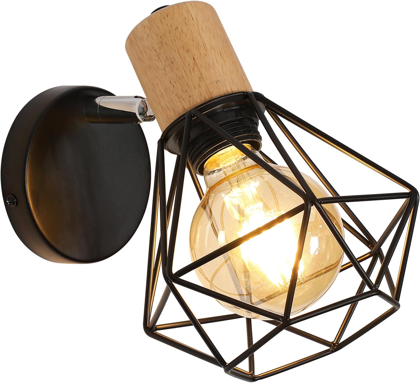Lampe de chevet avec cage géométrique en métal Hoel