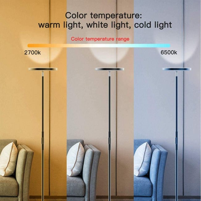 Lampadaire sur Pied Salon LED Chambre Intelligent, RGB Lampe sur