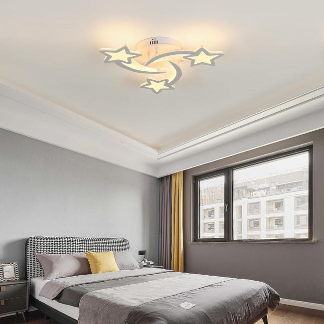 Plafonnier LED 30W, Lampe de plafond en forme Star moderne pour Chambre à  coucher Chambre d'enfant, Lumière Blanc Chaud 3000K