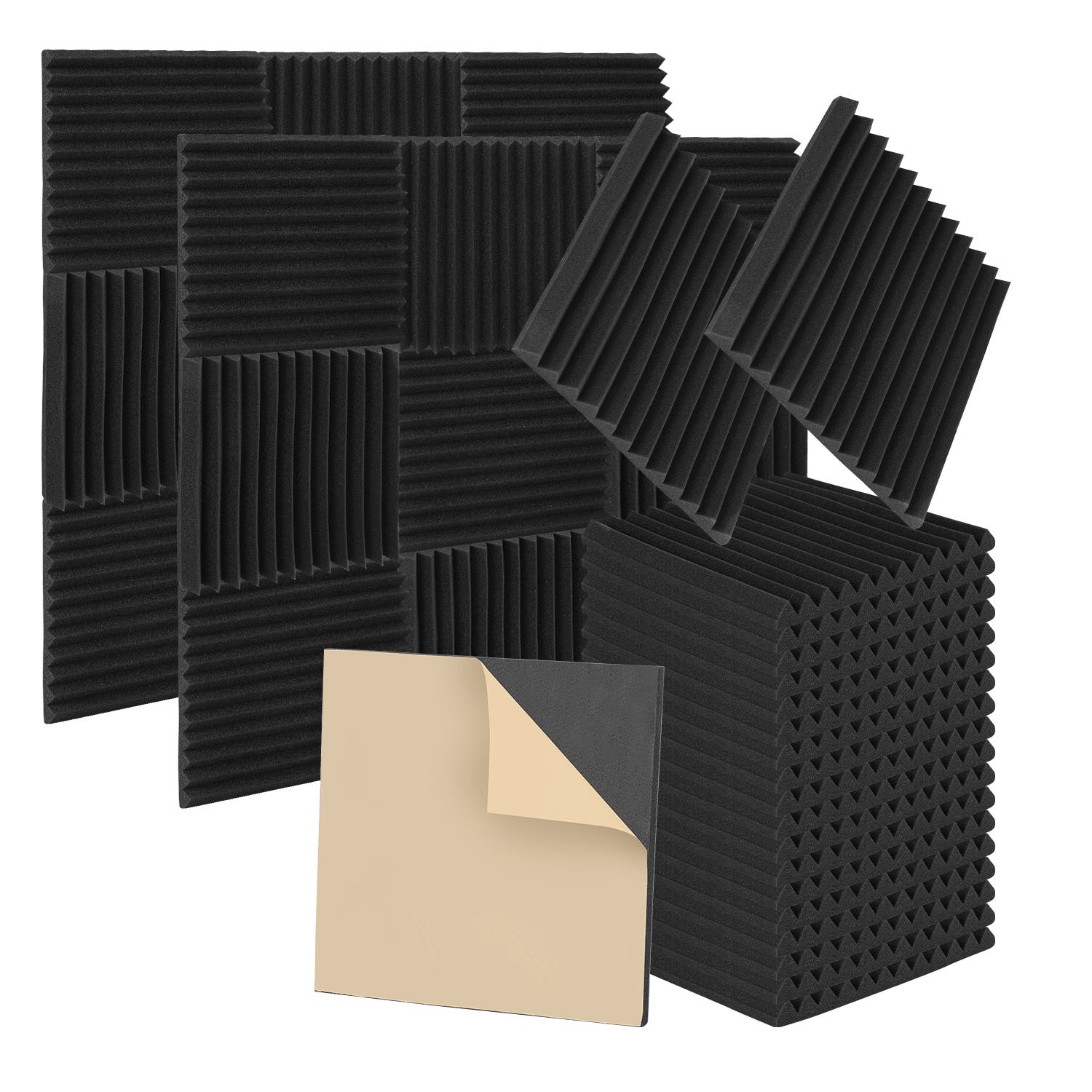 Panneaux acoustiques carrés, autocollants, 12 pièces, isolation phonique à  haute