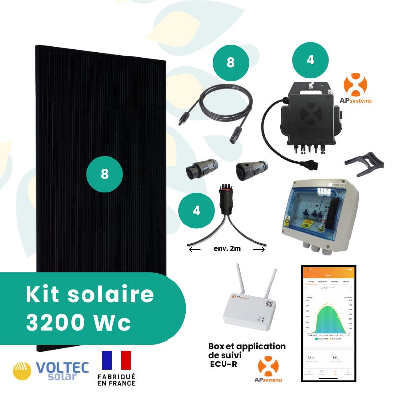Kit panneau solaire autoconsommation 3200W français plug and play