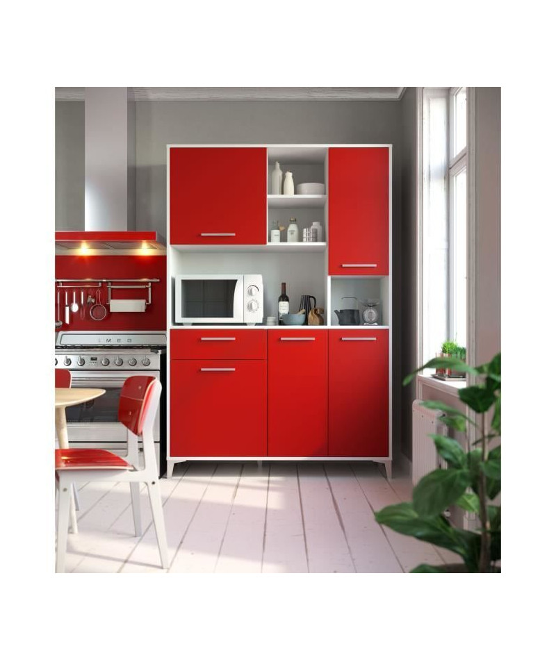 Credenza da cucina ECO L 120 cm Rosso opaco Leroy Merlin