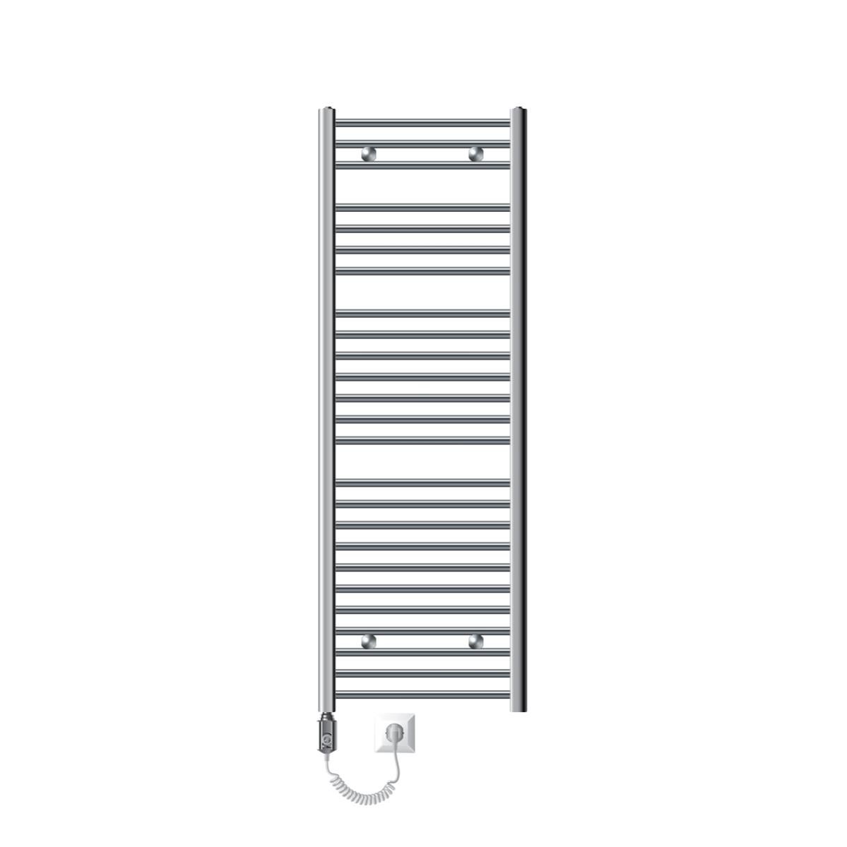 Scalda Salviette Elettrico A Parete – Forma Ad Albero, Touchscreen LED, Timer E Controllo Temperatura, Colore Grigio Metallizzato