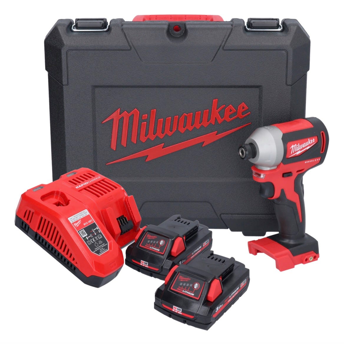 Milwaukee M18 CBLID-302C clé à chocs sans fil 18 V 180 Nm 1/4'' sans balais  + 2x batterie 3,0 Ah + chargeur + Coffret