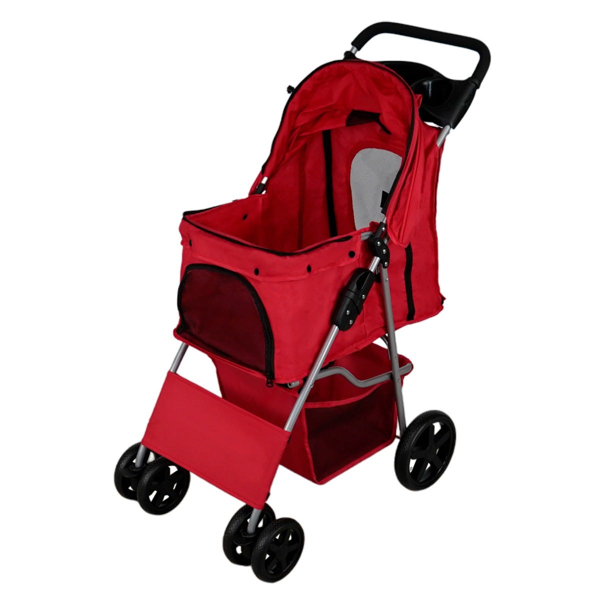  Bello - Carrito grande para mascotas, carrito plegable para  perros, carga de espacio grande, 110 libras, para viajes (rojo) : Productos  para Animales