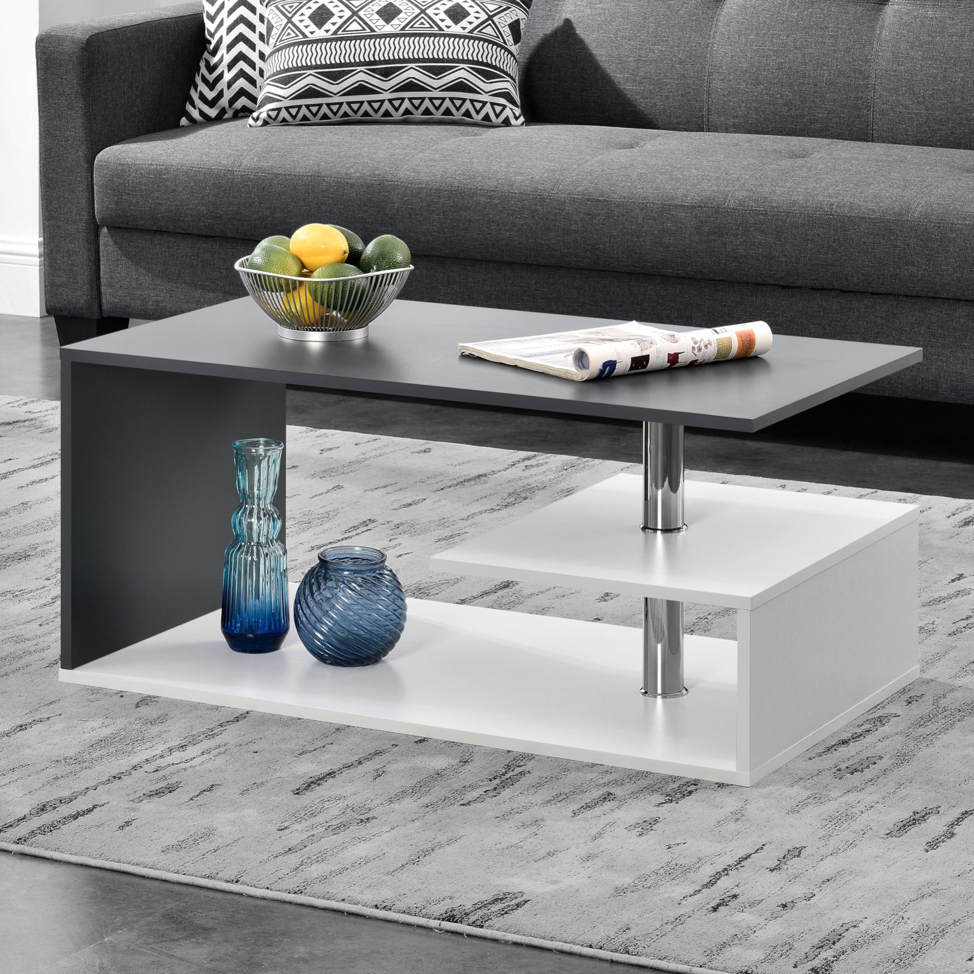 Tavolino moderno lucido con illuminazione a LED, contenitore