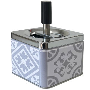 Cendrier Bistrot Vintage En Céramique - Style Carreaux De Ciment - Environ 10x10x7 Cm