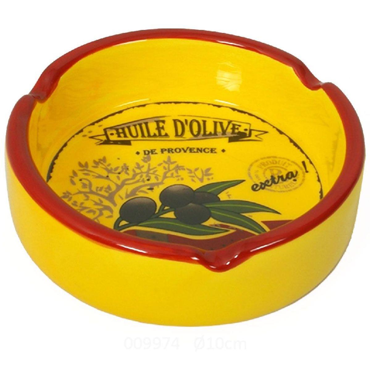 Lot De 3 Cendriers Tempête Provence - Céramique Multicolore Ø13,5cm Avec Couvercle Anti-Vent