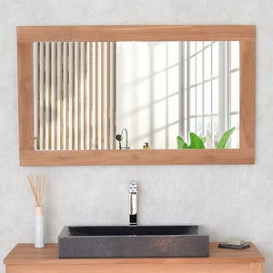 Vente-unique Miroir enfant tipi en bois de mindi - L. 55 x H. 120 cm -  Naturel - BATAM