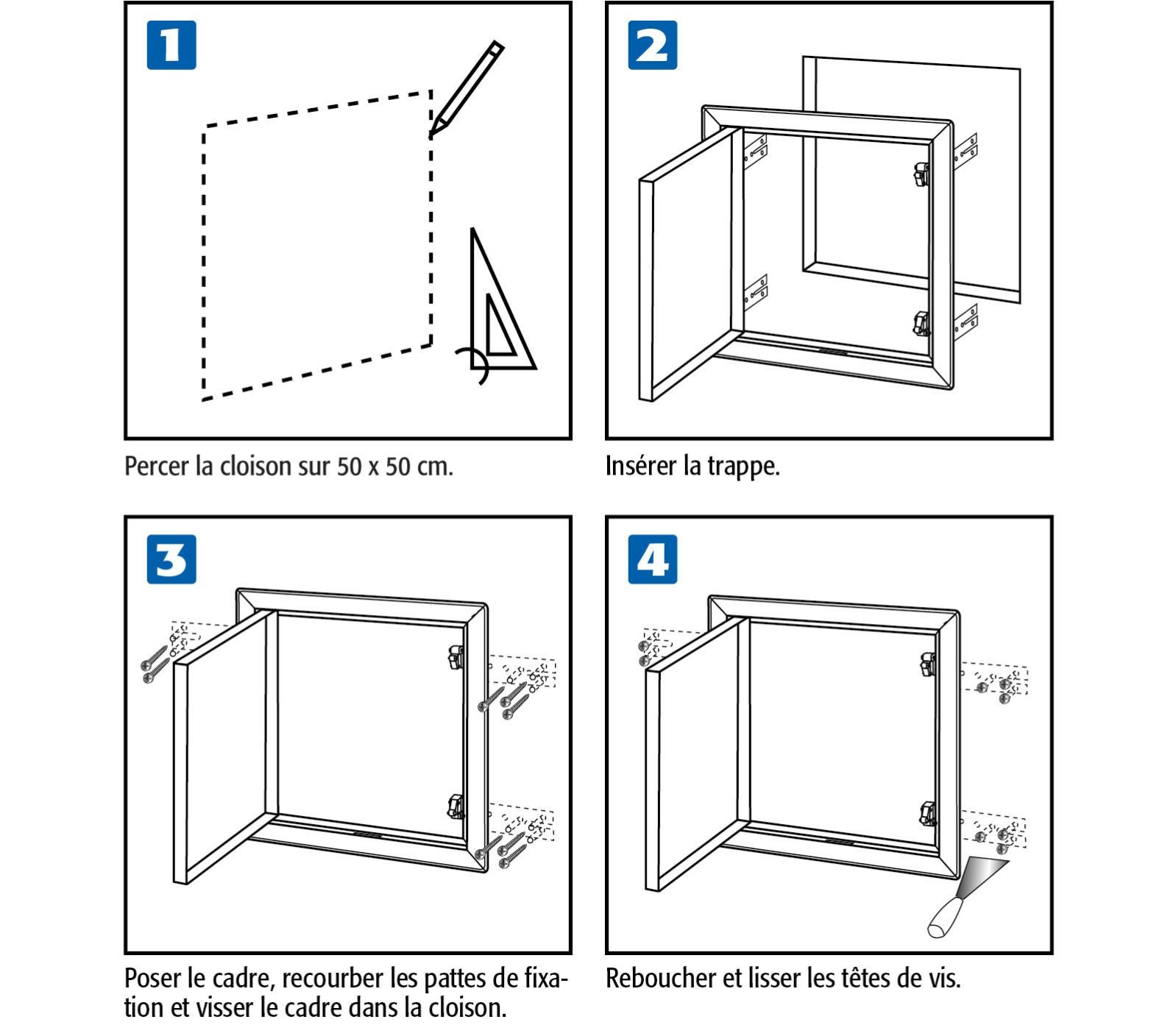 Semin Trappe de Visite HQ - 500 x 500 mm - Laquée Blanche - Isolante et Etanche (Lot de 2) - 6