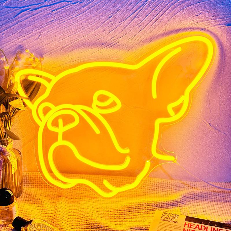 Cochon Endormi Néon LED, Néon rose pour décoration murale, alimenté par USB  pour décoration chambre salle de dortoir, cadeau fête de noël (9.8*15.7in)