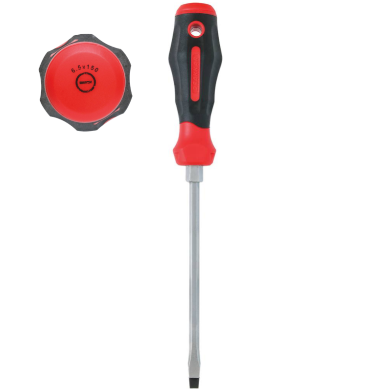Tournevis Plat Brilliant Tools 10x175mm - Acier Chrome Vanadium - Poignée Ergonomique