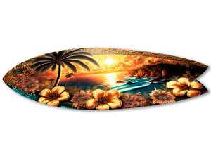 DECLINA, Décoration Murale, Planche De Surf, Déco Surf, Impression Sur Aluminium, Planche De Surf Deco Surf Impression Sur Aluminium Planche De Surf Deco Malibu Surfboard 100x30 Cm 89620451