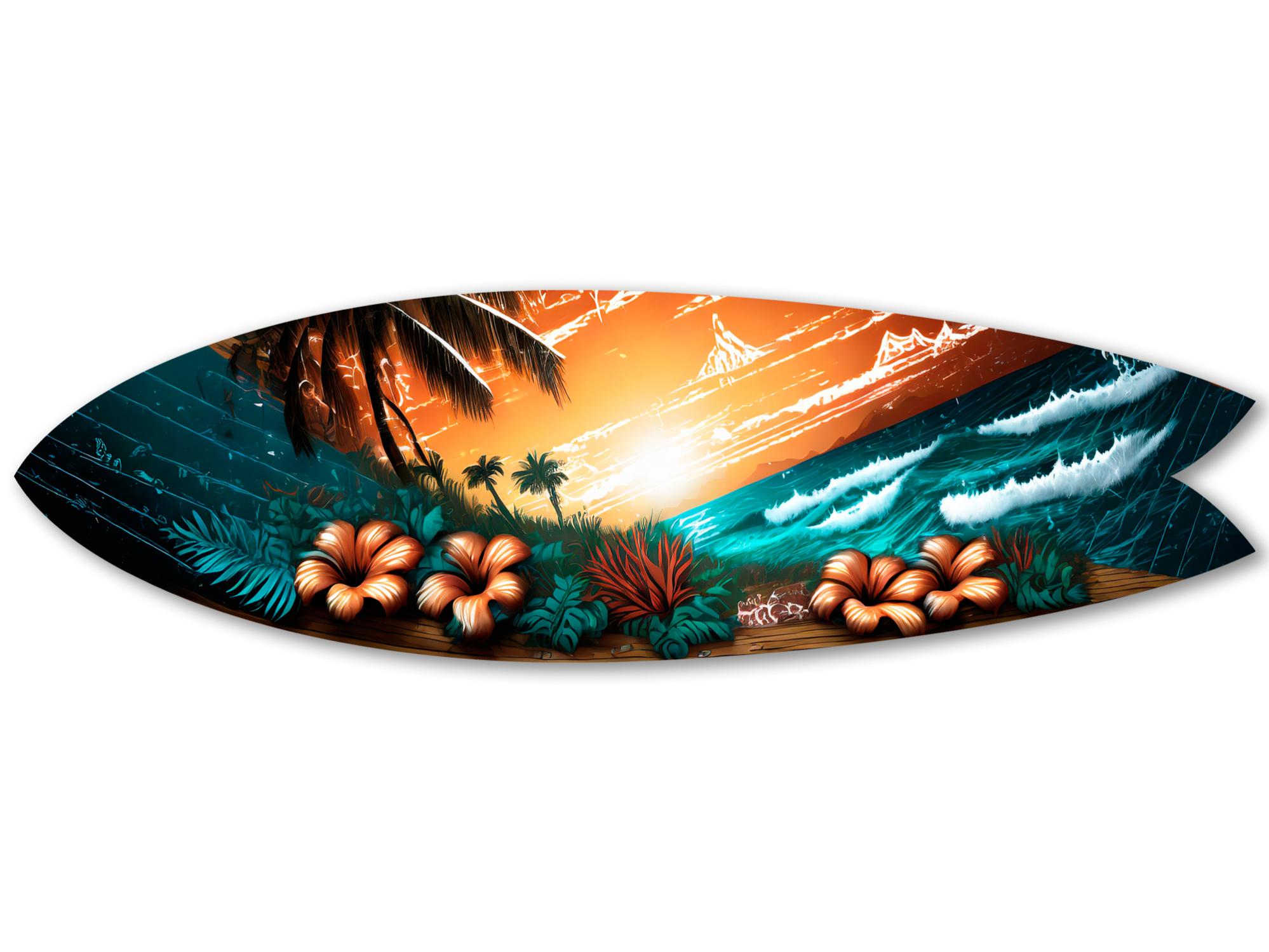 Planche de surf décorative, impression sur alu-dibond, déco murale