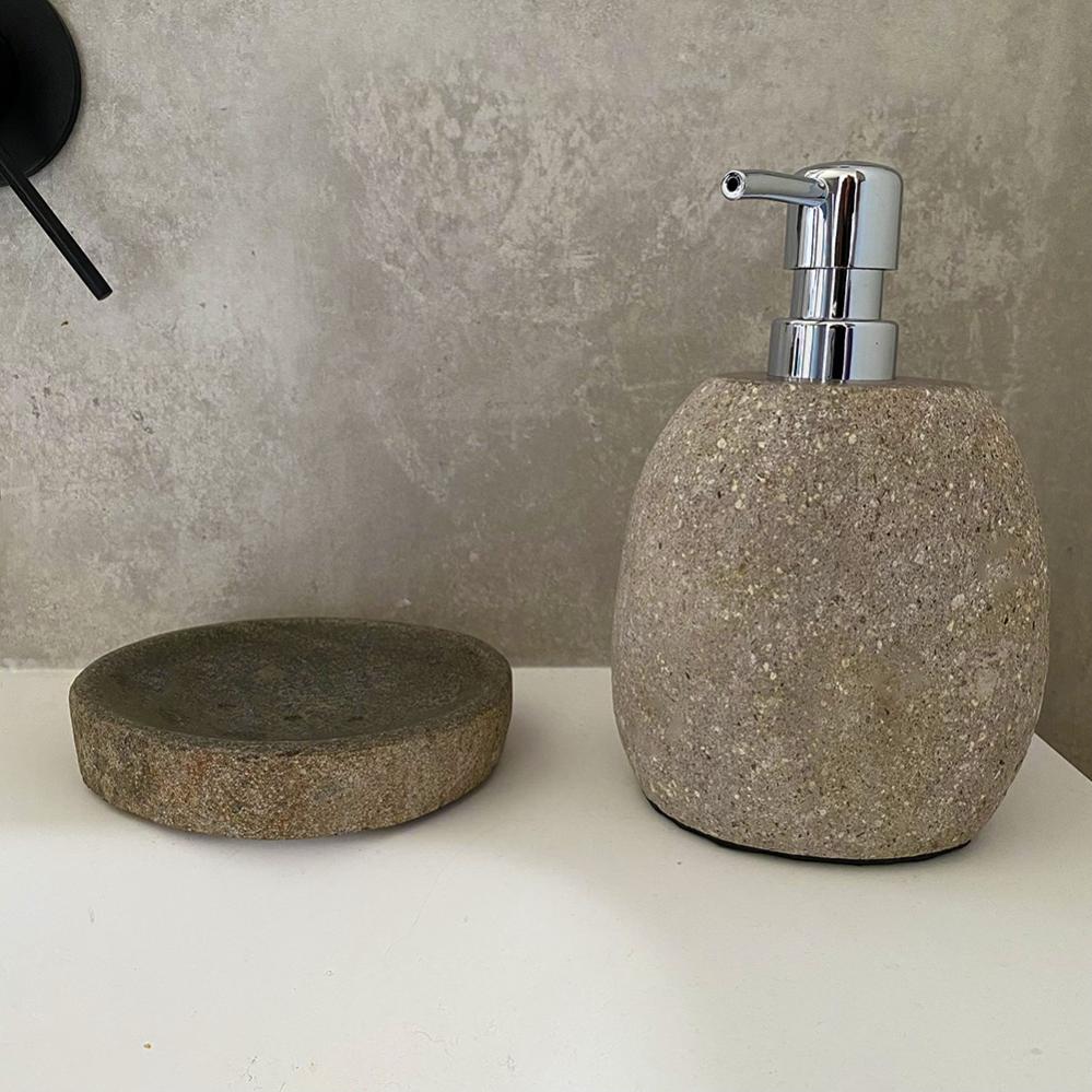Porte-savon En Pierre De Rivière Naturelle - Marque Kinaree - Neuf - Dimensions 15x12x3 Cm - Style Campagne/tropical
