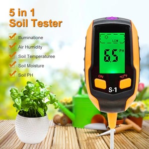 Humidimètre du sol, testeur de pH du sol 4 en 1, humidité du  sol/lumière/nutriments/pH-mètre pour le jardinage, la pelouse et  l'agriculture