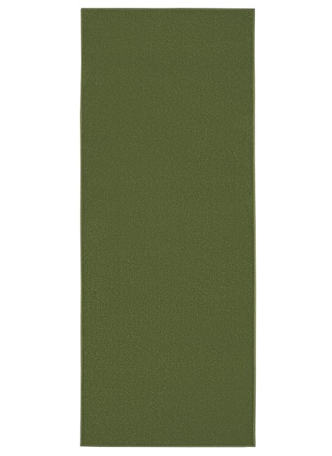 TAPISO Mono Tappeto per Corridoio Ingresso a Pelo Basso Moderno Verde Uni  Interiore Esteriore OEKO-TEX 90 x 460 cm
