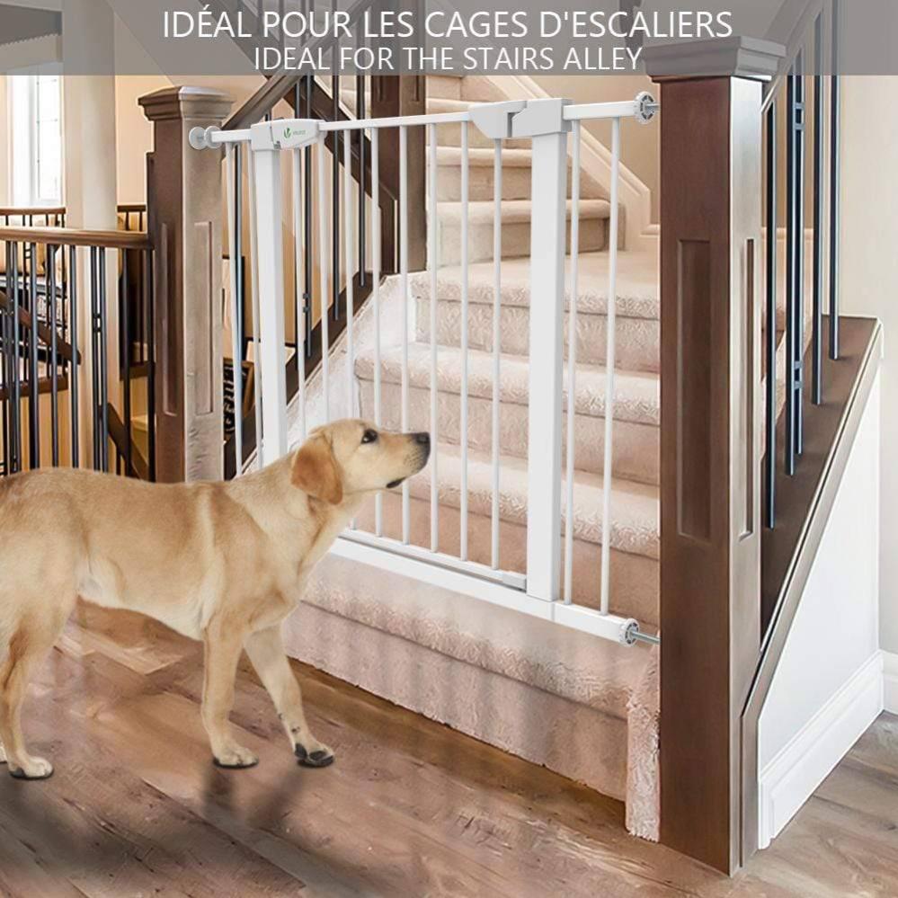 Barriere De Securite Porte Et Escalier 100 108cm Blanc Pour Enfants Et Animaux Leroy Merlin