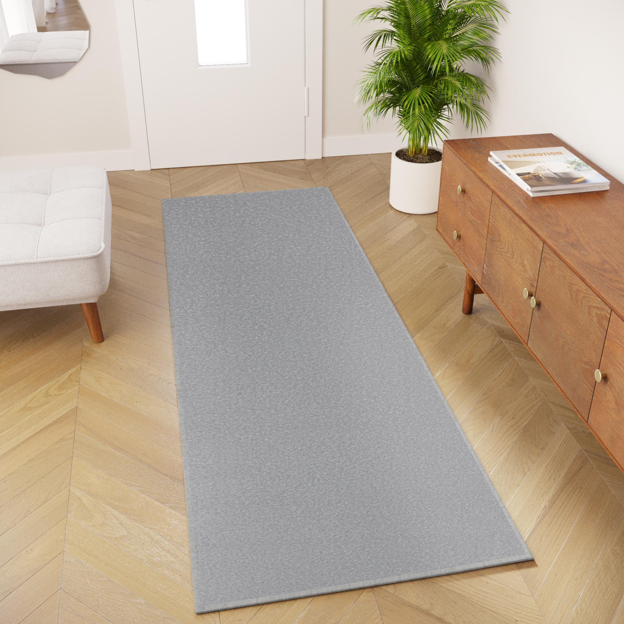 Tapiso mono alfombra de pasillo corredor entrada de pelo bajo moderna gris claro uni interior exterior oeko-tex 100 x 190 cm