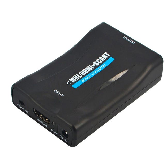 Convertisseur HDMI vers péritel adaptateur HDMI peritel Convertisseur vidéo péritel  vers HDMI 1080P/720P Noir