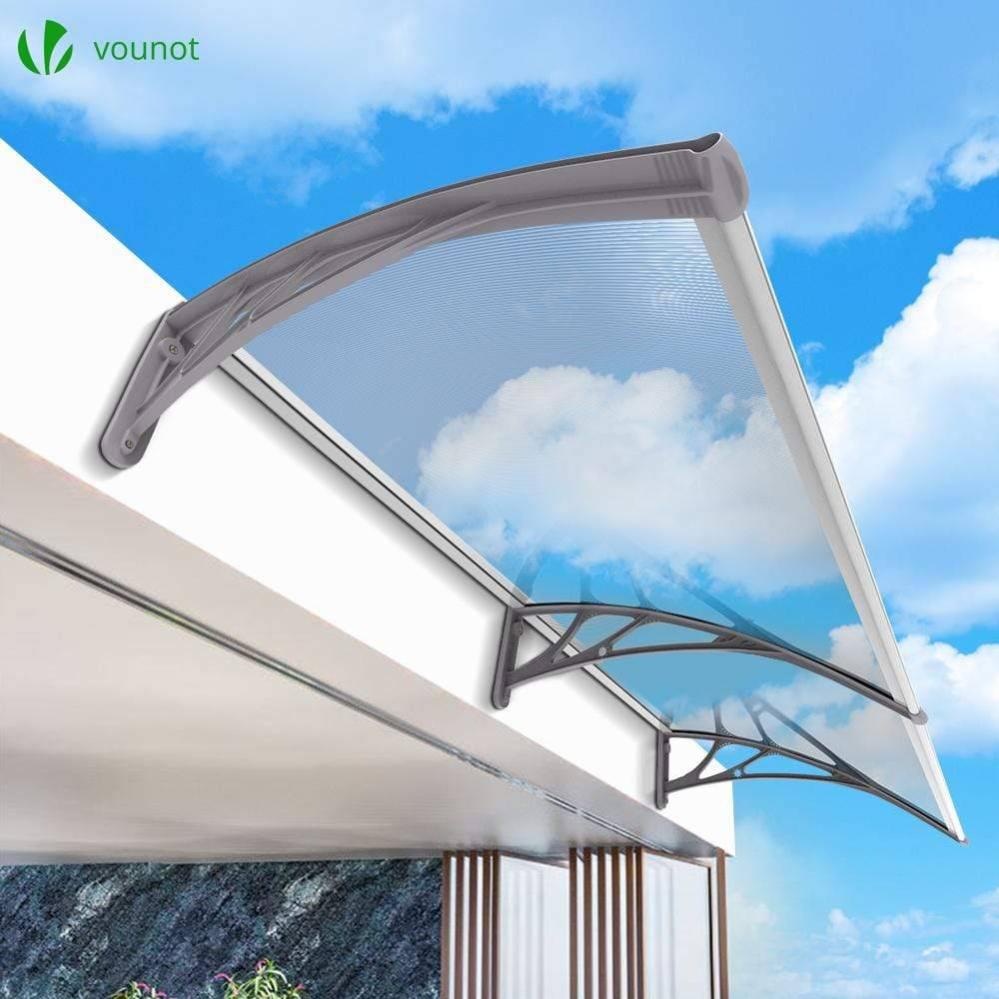 Pensilina In Policarbonato Trasparente Per Porta E Finestra - Tettoia Ad Arco 40x160 Cm, Impermeabile, Anti-UV, Facile Da Montare