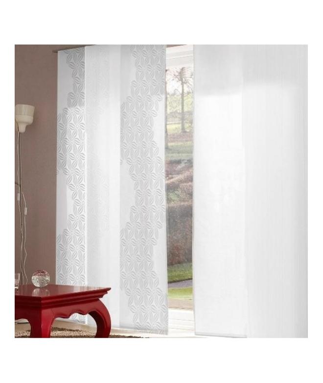 MADECOSTORE Panneau Japonais Tamisant Blanc Dévoré Epi - Blanc - L45 X H260cm - Maison