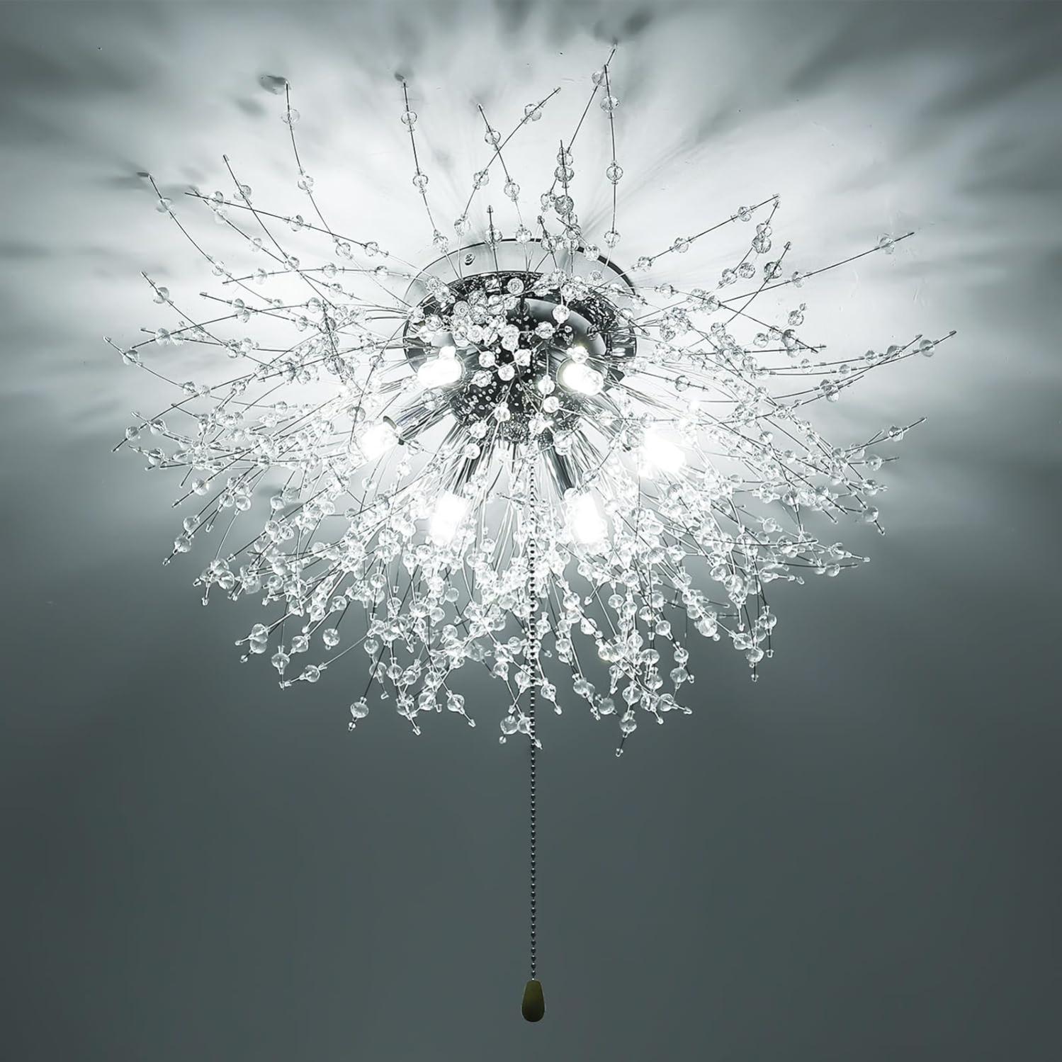 Lampada a sospensione a sospensione a LED Spark Ball, lampadario moderno a fuochi d'artificio, apparecchio di illuminazione a soffitto rotondo regolabile per sala da pranzo, soggiorno, camer