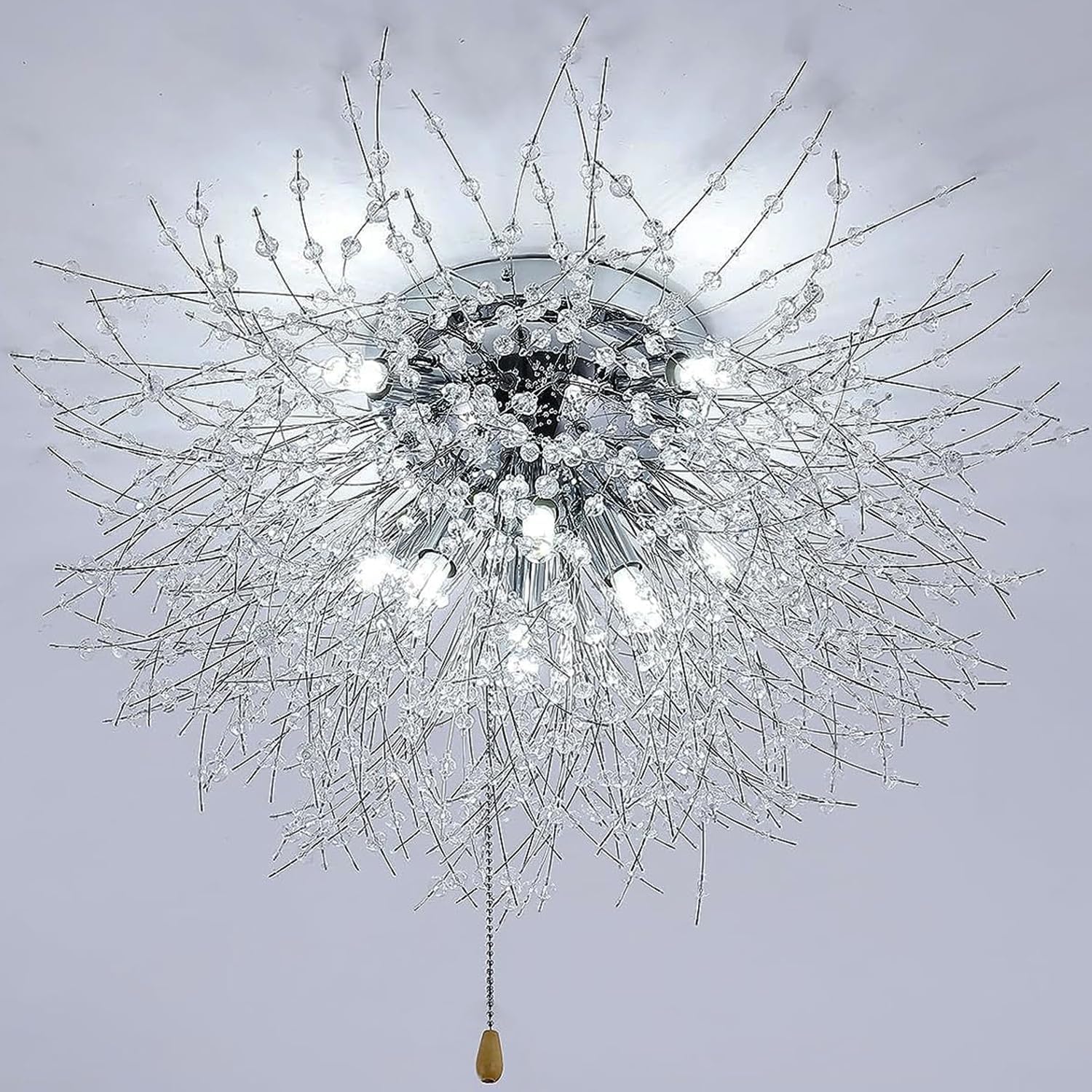 Luminaire Plafonnier en Cristal, Lustres de Feu d'Artifice Moderne, Lampe  LED Plafond Dimmable 3000K-6500K