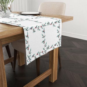 Mantel camino de mesa rectangular de tela blanca cm30x150
