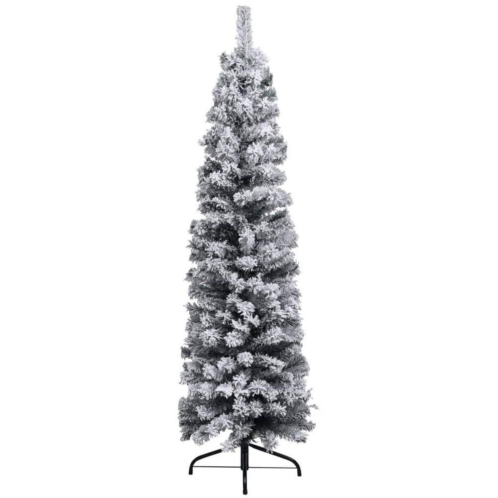 Albero Di Natale Innevato Decorazioni Albero di natale innevato slim bianco artificiale folto alto e stretto