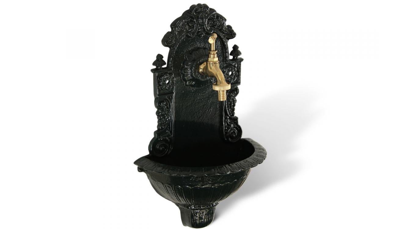 Fontaine de Jardin Fonte Vert 24.5x12.5x40cm | Leroy Merlin