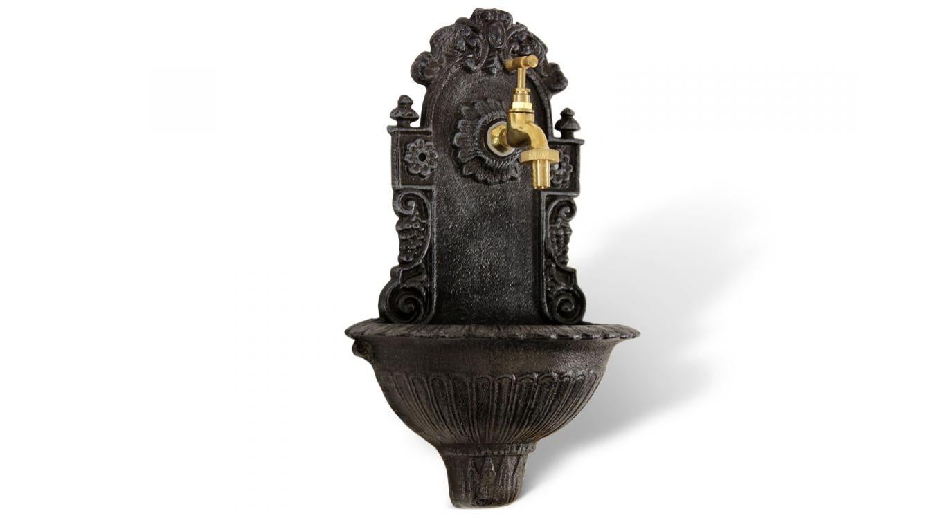 Fontaine de Jardin Fonte Gris 24.5x12.5x40cm | Leroy Merlin