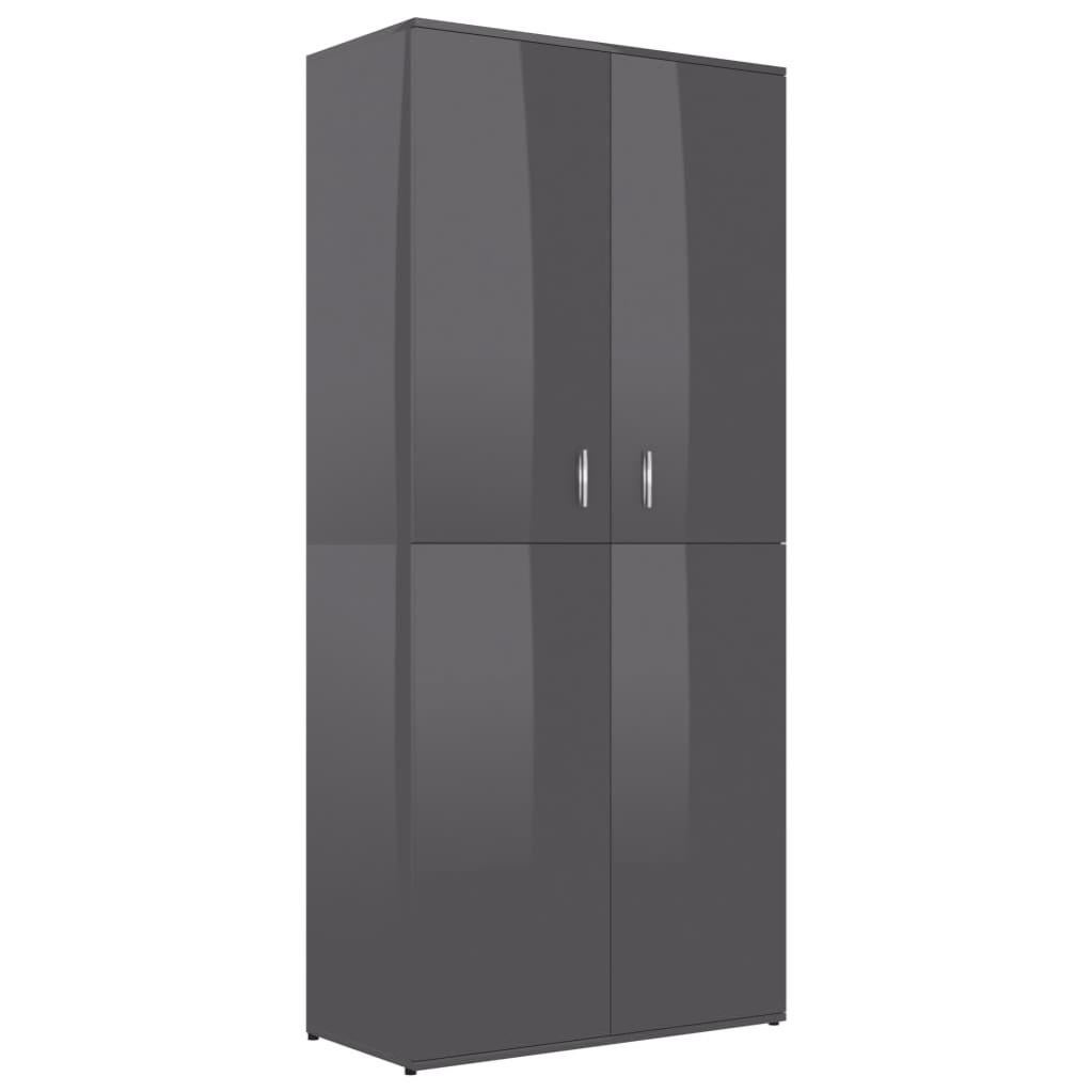 Armoire à chaussures Gris brillant 80x39x178 cm Leroy Merlin