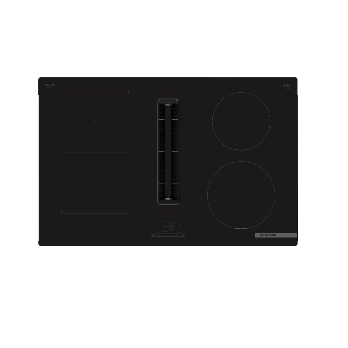 Plaque de cuisson à induction avec hotte aspirante sans cadre Bosch  PVS811B16E 80 cm 4 zones de cuisson autonome - HORNBACH