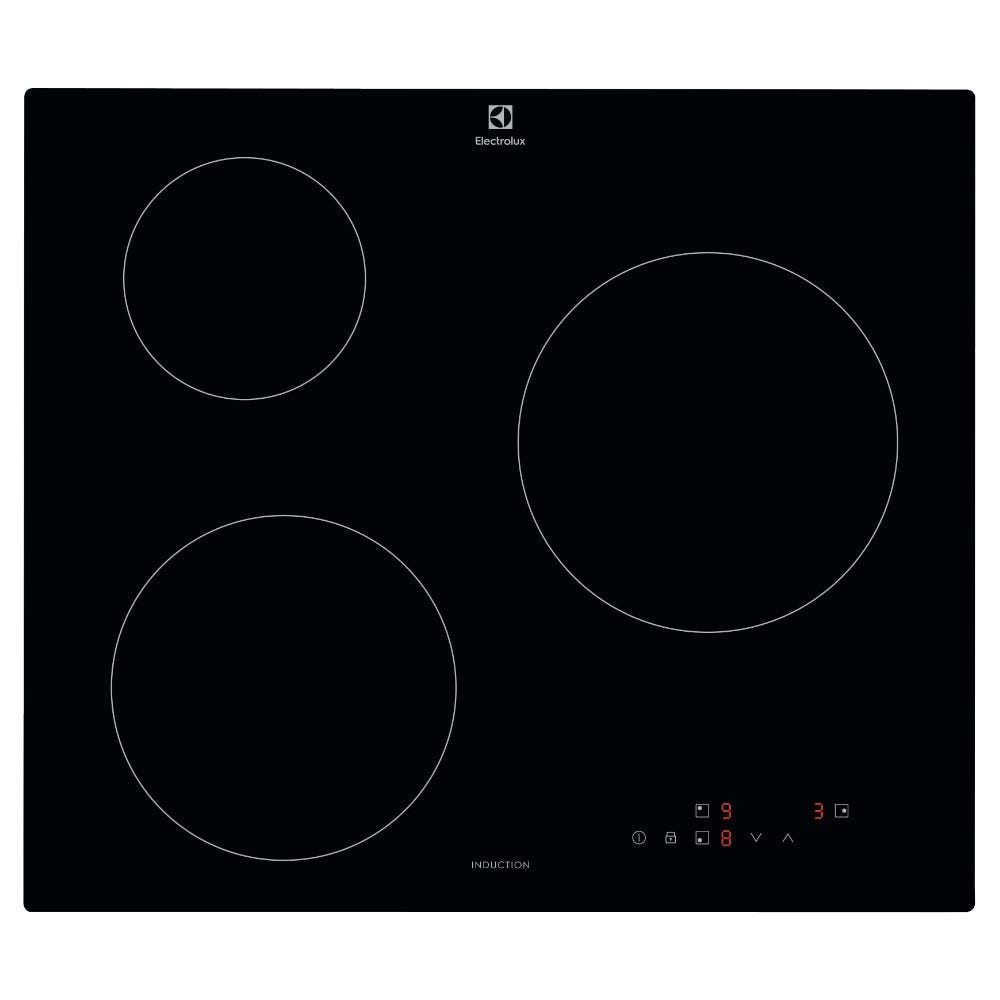Electrolux Plaque de cuisson induction 60cm 3 feux 6000w noir - LIB60320CK