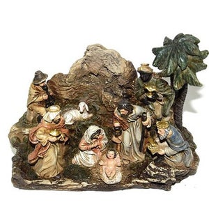 Natività sacra famiglia in tessuto presepe statua di natale completo  decorazioni addobbi idea regalo bellissima e