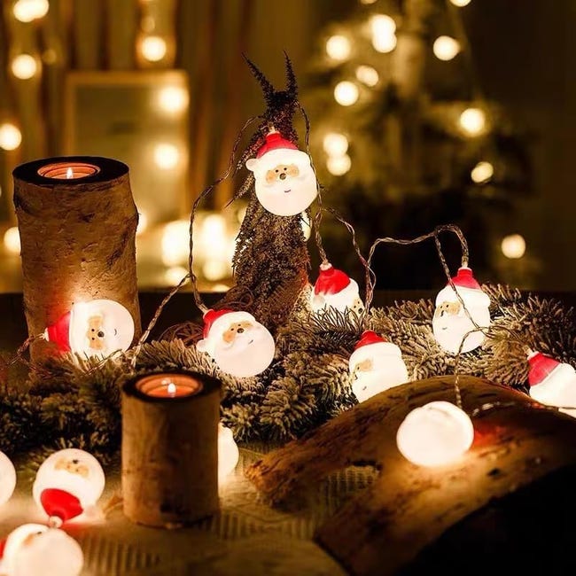 Guirlande lumineuse de Noël à 20 LED, 3 m, fonctionne à piles, 8