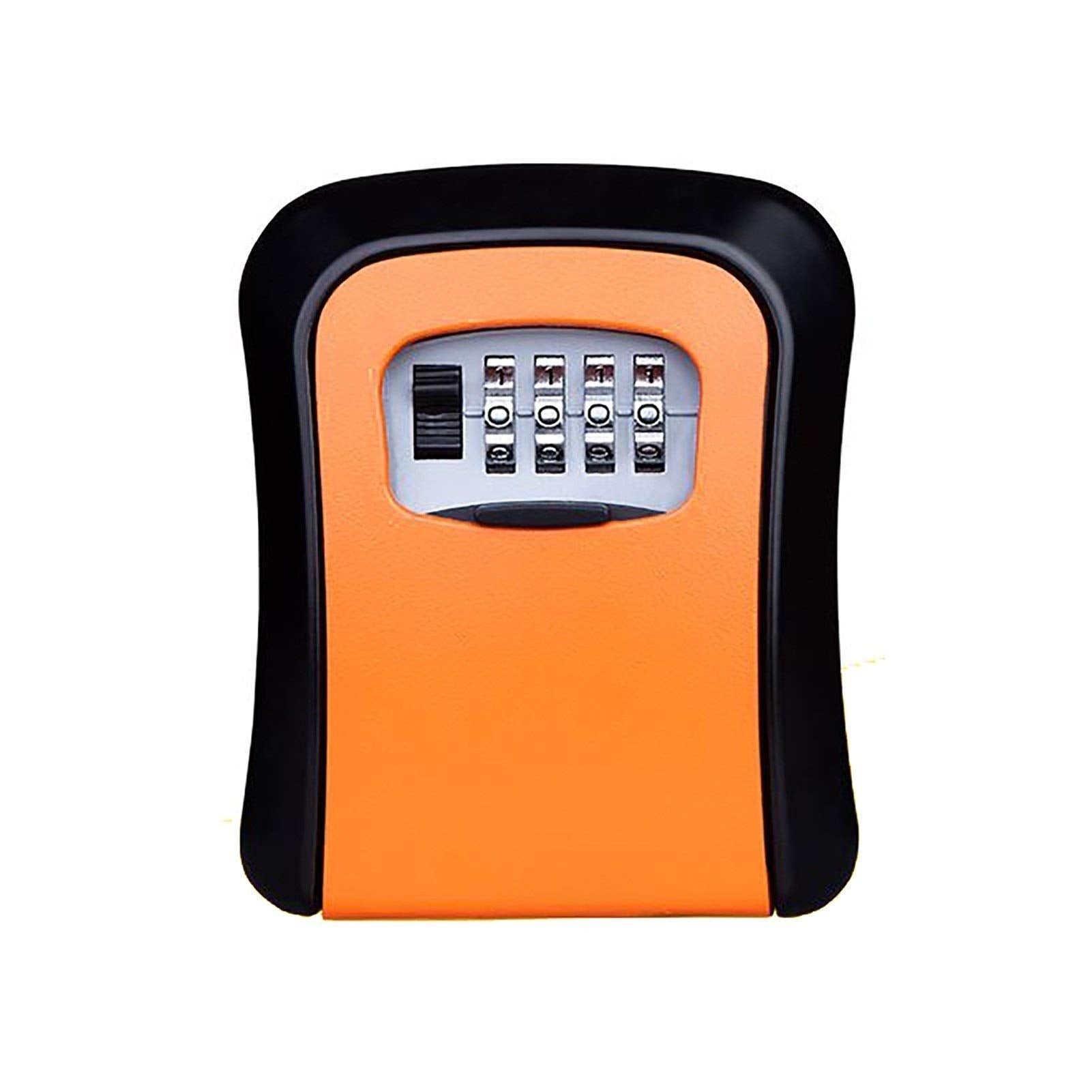Boîte de verrouillage à clé, portable, réinitialisable, murale, résistante  aux intempéries, clé à 4 chiffres, boîte de rangement de sécurité (orange)