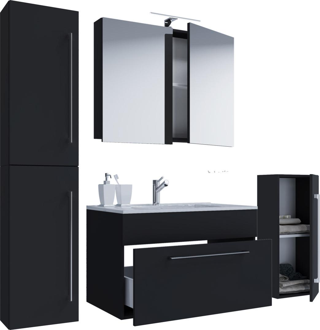 Nywo Ensemble de meubles de salle de bain 60 cm, armoire de toilette, noir. Leroy Merlin