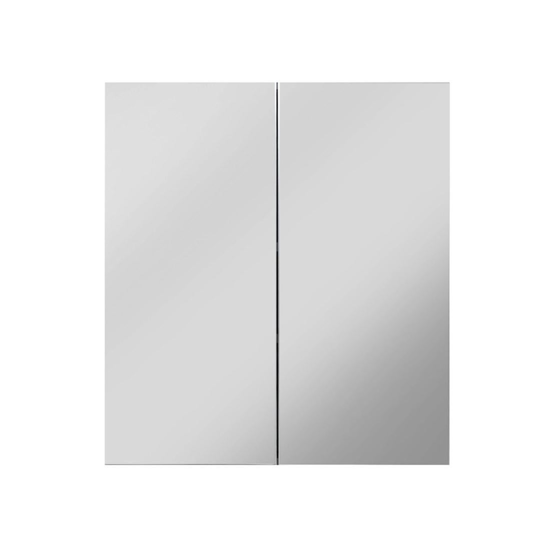Line Armoire de toilette murale avec miroir, 2 portes, en argent fumé